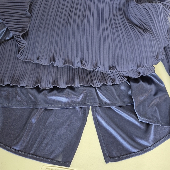 Patra 1-Piece Tiered Pleated Chiffon Beaded Trim Special Event Dress - Size 6 - Picture 11 of 16